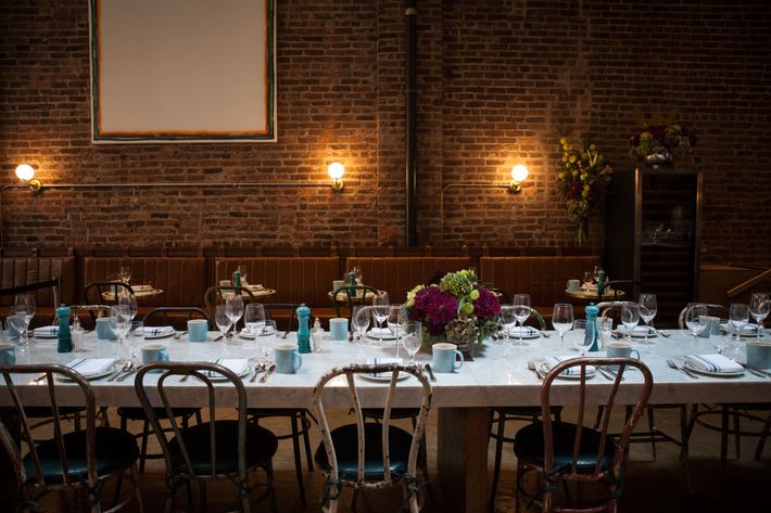 The communal table is reserved for walk-in diners.