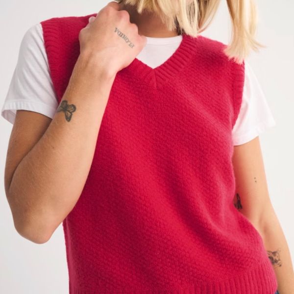 Abercrombie & Fitch Merino Wool-Blend V-Neck Sweater Vest