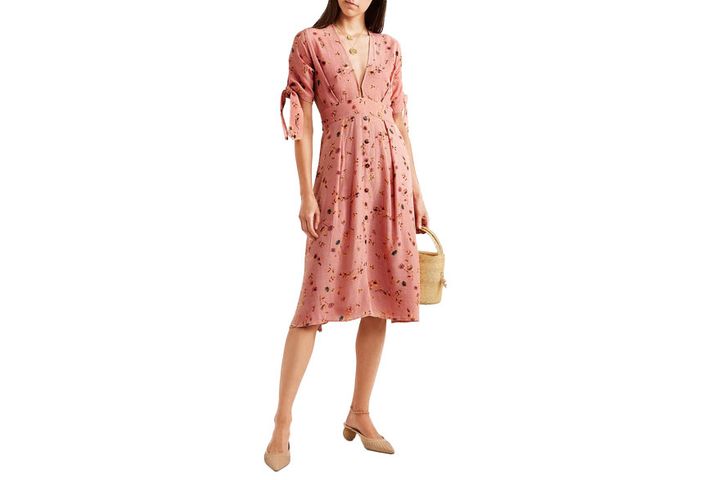 Faithful the Brand Nina floral-print crinkled-crepe midi dress