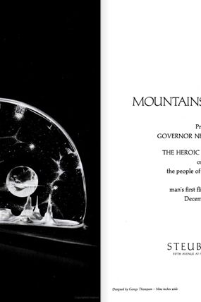 A classy crystal curio from Steuben commemorated the Apollo 8 mission, which had spent the previous Christmas week slingshotting around the back of the moon.