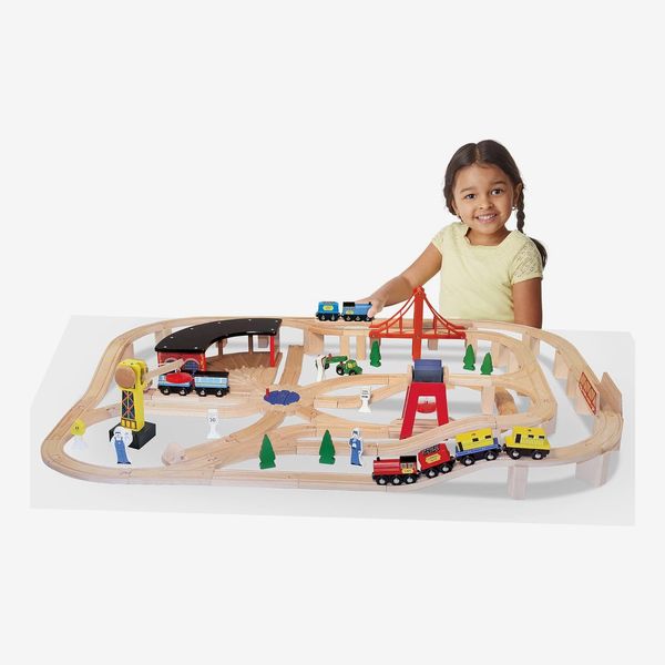 Melissa & Doug Wooden Railway Set