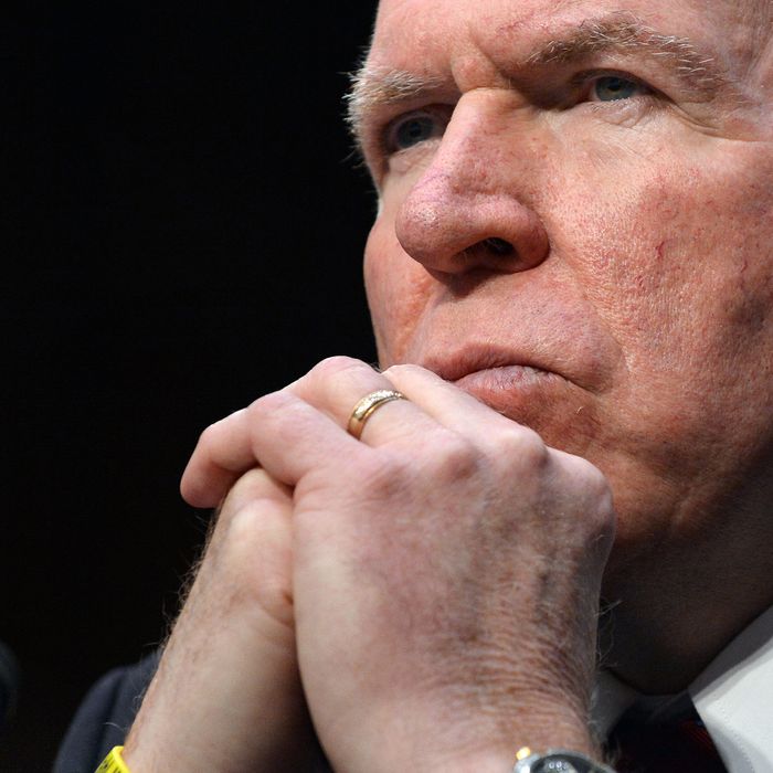 John Brennan, US President Barack Obama's pick to lead the CIA, testifies before a full committee hearing on his nomination to be director of the Central Intelligence Agency (CIA) in the Hart Senate Office Building in Washington, DC, on February 7, 2013. 