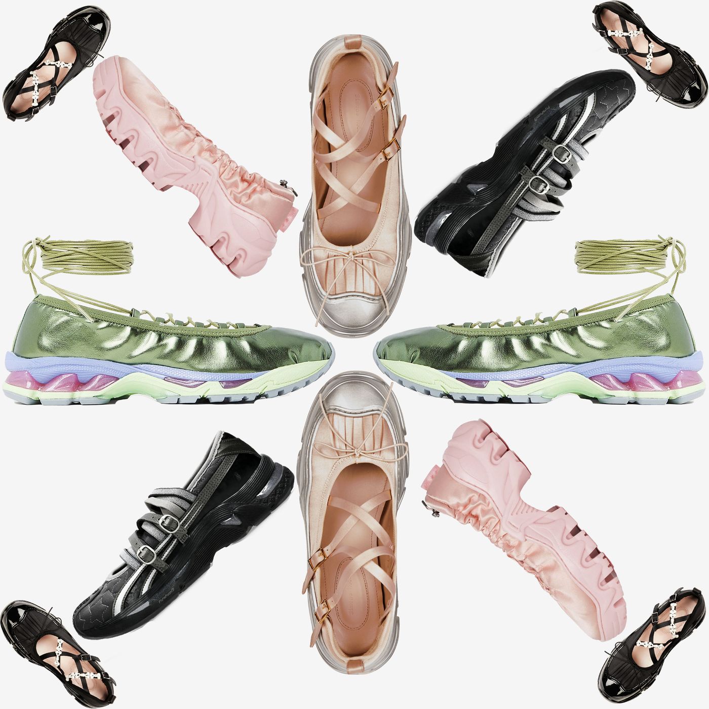 Ballet flat style sneakers on sale