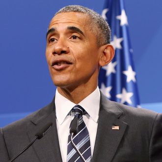 U.S. President Obama Meets Angela Merkel In Hanover