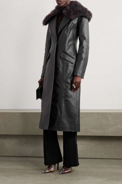 16Arlington Dvina Shearling-Trimmed Leather Coat
