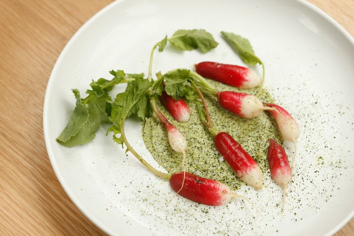 Radish with seaweed butter.