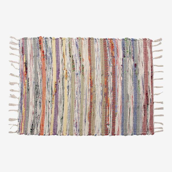 At Home Chindi Fringe Accent Rug