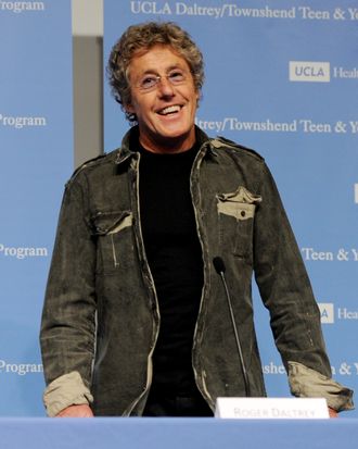Singer Roger Daltrey appears at a press conference