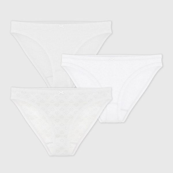 Petit Bateau Women 3-Pack Pointelle Underwear - White