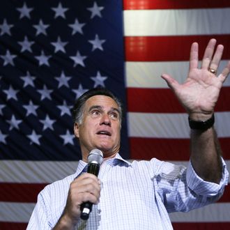 WESTERVILLE, OH - SEPTEMBER 26: Republican U.S. presidential candidate Mitt Romney speaks during a campaign rally at Westerville South High School September 26, 2012 in Westerville, Ohio. Romney continued his two-day 