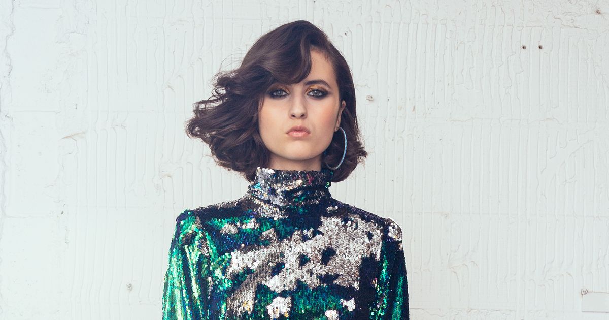 slim fit dress slacks Emerald Green Metallic Blouson Halter Dress