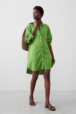 Banana Republic Factory Linen-Blend Mini Shirtdress