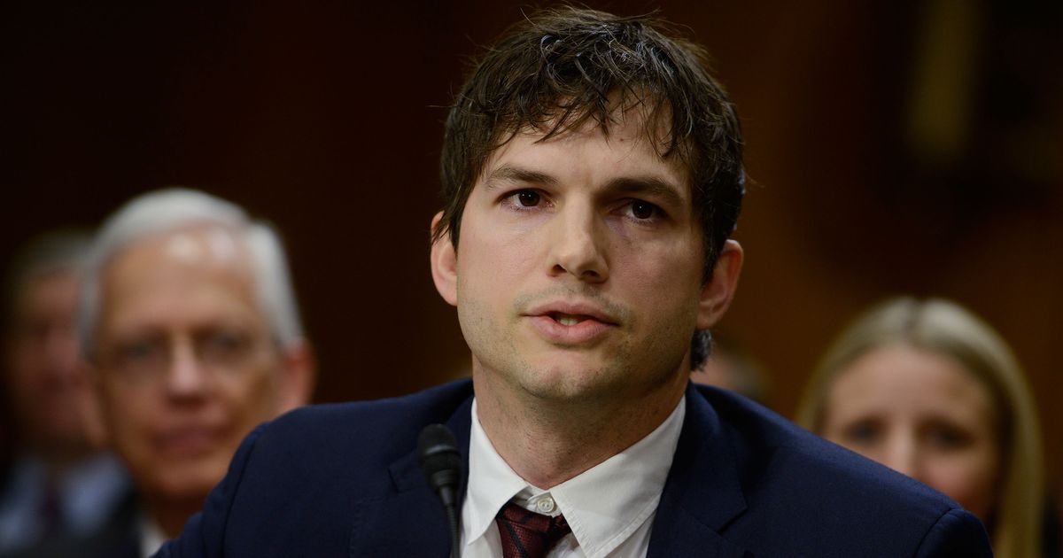 Ashton Kutcher Blew a Kiss to Sen. McCain at Senate Hearing