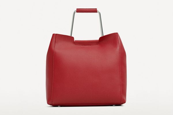 Zara Soft Tote Bag with Metallic Handles