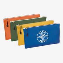 Klein Tools Utility Bag, Zipper Tool Bags in Olive, Orange, Blue, Yellow, 12.5-Inch Canvas