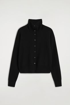 Cos Merino Wool Mock-Neck Cardigan