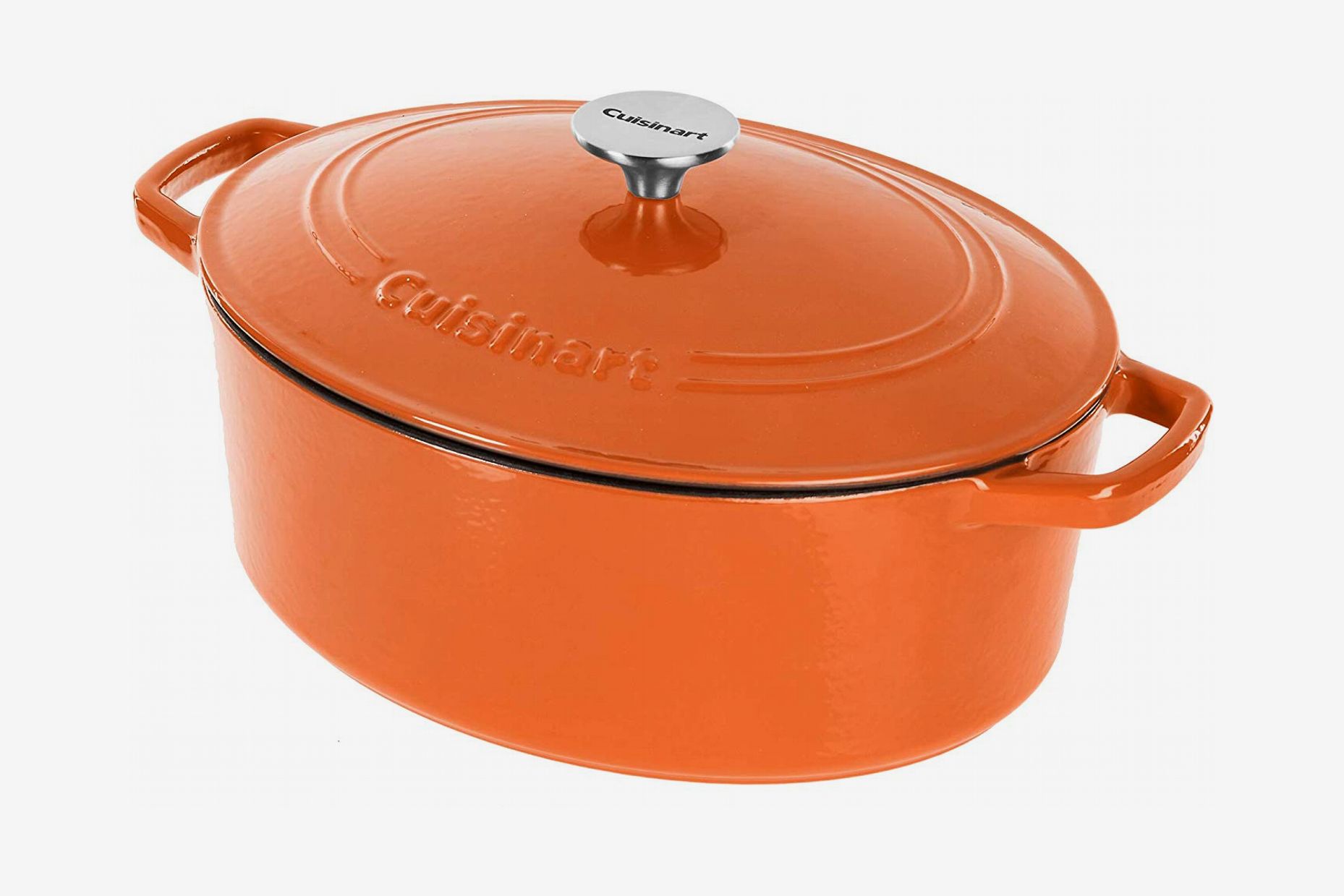 Cuisinart Dutch Oven Roaster Enameled Cast Iron Orange 5 Qt GUC T