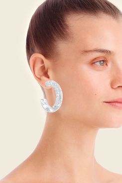 Made-in-Italy Silver-Flake Hoop Earrings