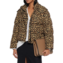 Veronica Beard Casper Quilted Leopard-Print Shell Down Hooded Jacket