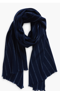 Vince Stripe Lightweight Cashmere Scarf