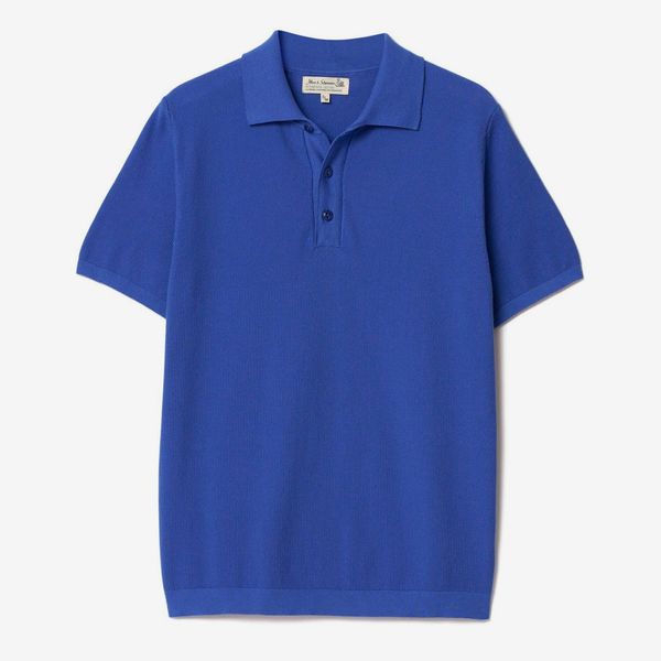 Merz b. Schwanen 1996 Pique Cotton Polo Shirt - Washed Blue
