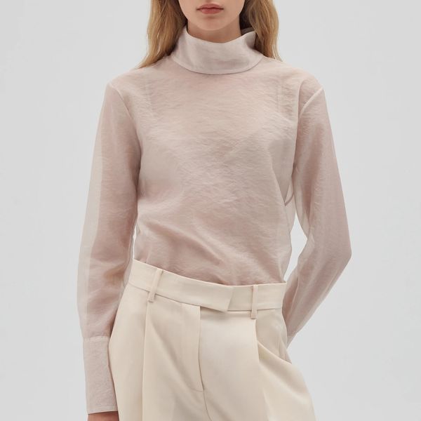 Renggli Organza Turtleneck Blouse