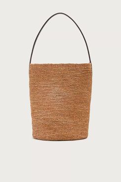 J. Crew Berkeley Handknotted Bucket Bag in Raffia