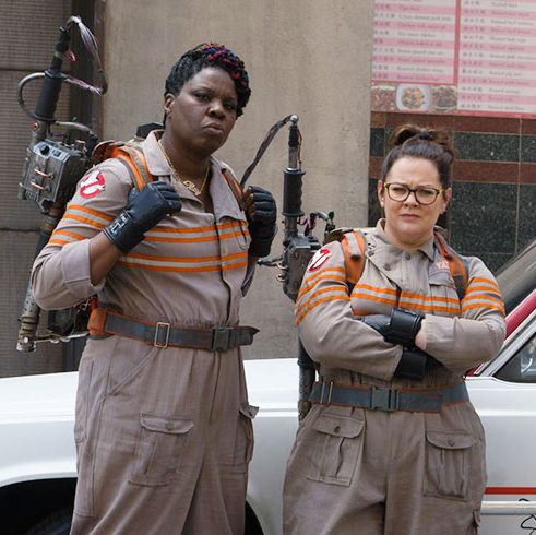 Some of the cast from the upcoming <em>Ghostbusters</em> movie.