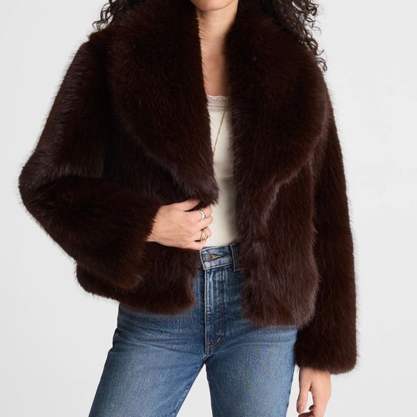 Madewell Faux-Fur Shawl-Collar Coat
