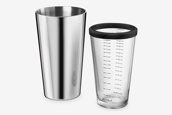 Final Touch Double-Wall Boston Cocktail Shaker in Stainless Steel/Glass