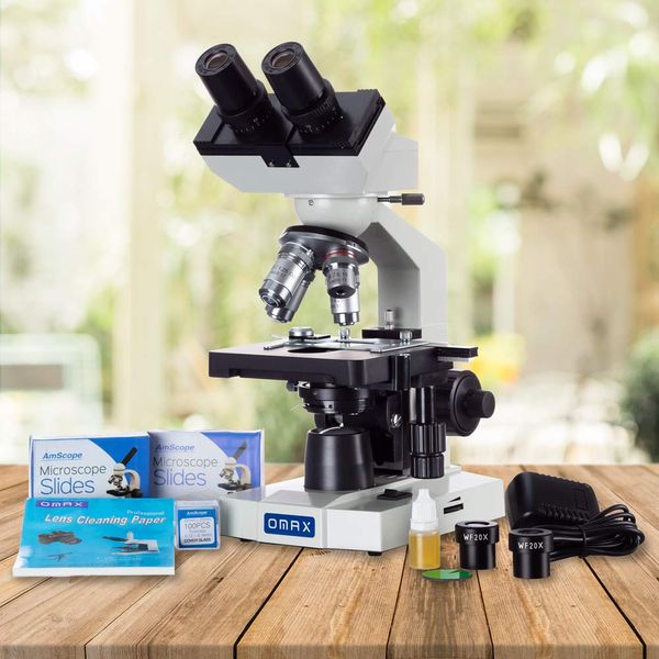 OMAX 40X-2000X Lab LED Binocular Microscope With Double Layer Mechanical Stage