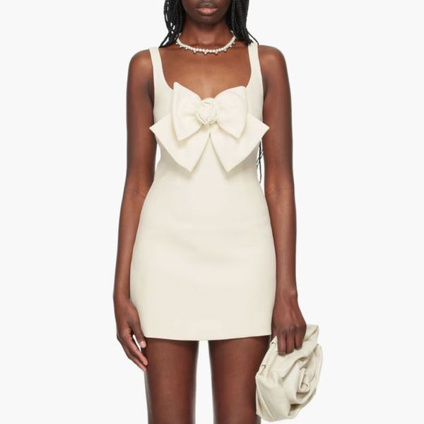 Sandy Liang Off-White Arden Minidress