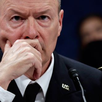 General Keith Alexander, Director of the National Security Agency, testifies before the House Select Intelligence Committee June 18, 2013 in Washington, DC. The committee heard testimony on the topic of 