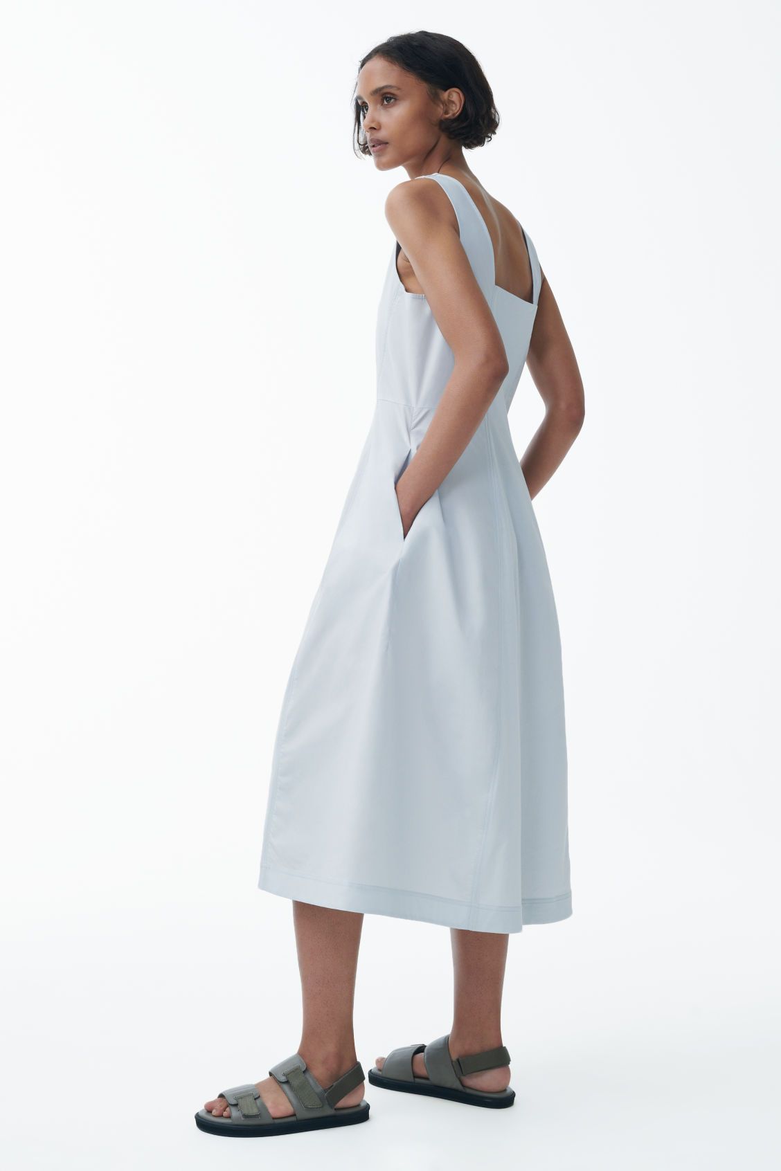 Cos Sleeveless Cotton Midi Fit and ...