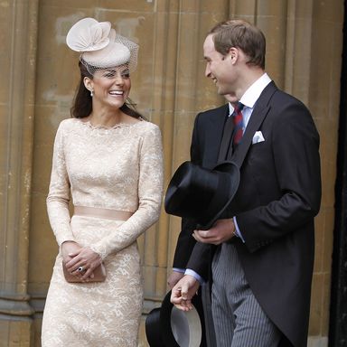 LONDON, UNITED KINGDOM - JUNE 05:  Catherine, Duchess of Cambridge and Prince William, Duke of Cambridge leave Westminster Hall after a Diamond Jubilee Luncheon given for The Queen by The Livery Companies of The City of London on June 5, 2012 in London, England. For only the second time in its history the UK celebrates the Diamond Jubilee of a monarch. Her Majesty Queen Elizabeth II celebrates the 60th anniversary of her ascension to the throne today with a carriage procession and a service of thanksgiving at St Paul’s Cathedral. (Photo by Peter Byrne - WPA Pool/Getty Images)