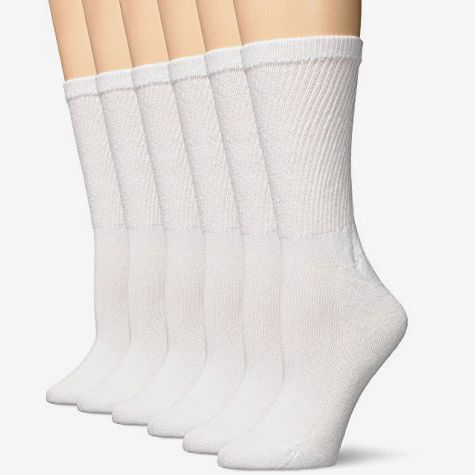 Hanes Women’s Comfort Blend Crew Sock, 6 Pack
