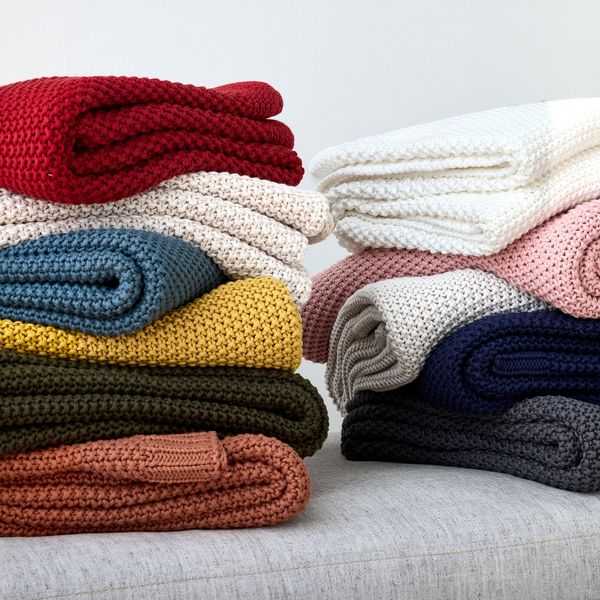 West Elm Cotton Knit Throw