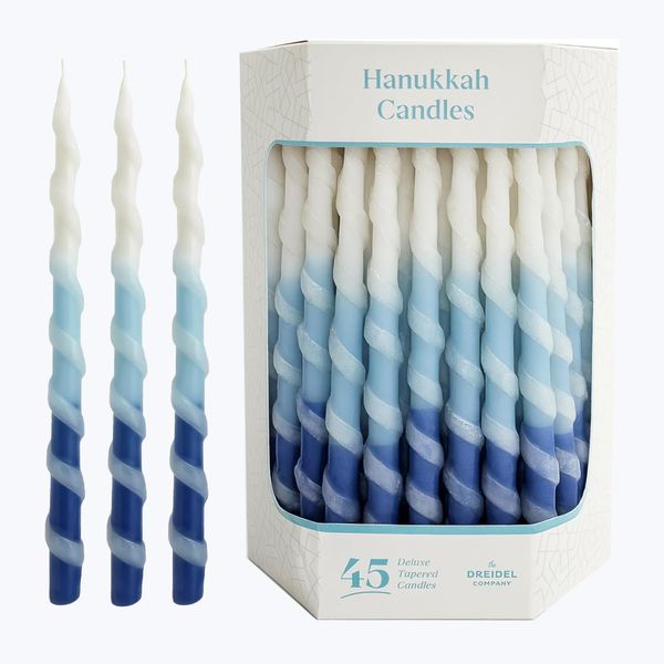 The Dreidel Company Twisted Spiral Ombre Hanukkah Candles