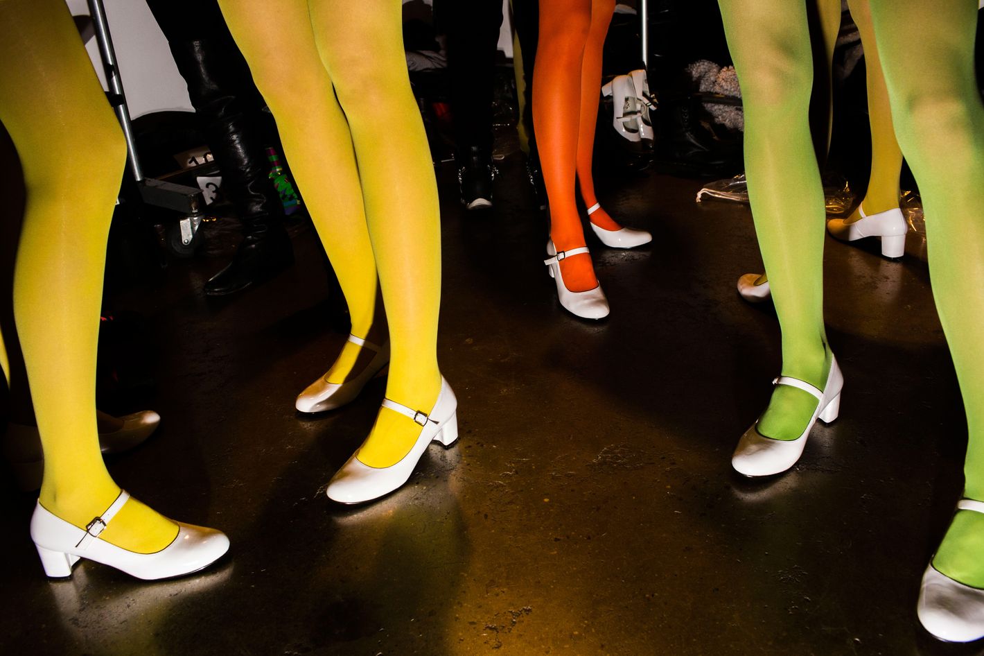 Seen at Fashion Week Neon Tights Velvet Turtlenecks and Cindy