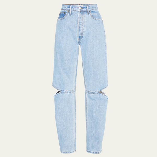 Still Here Cowgirl Straight Cut-Out Knee Jeans