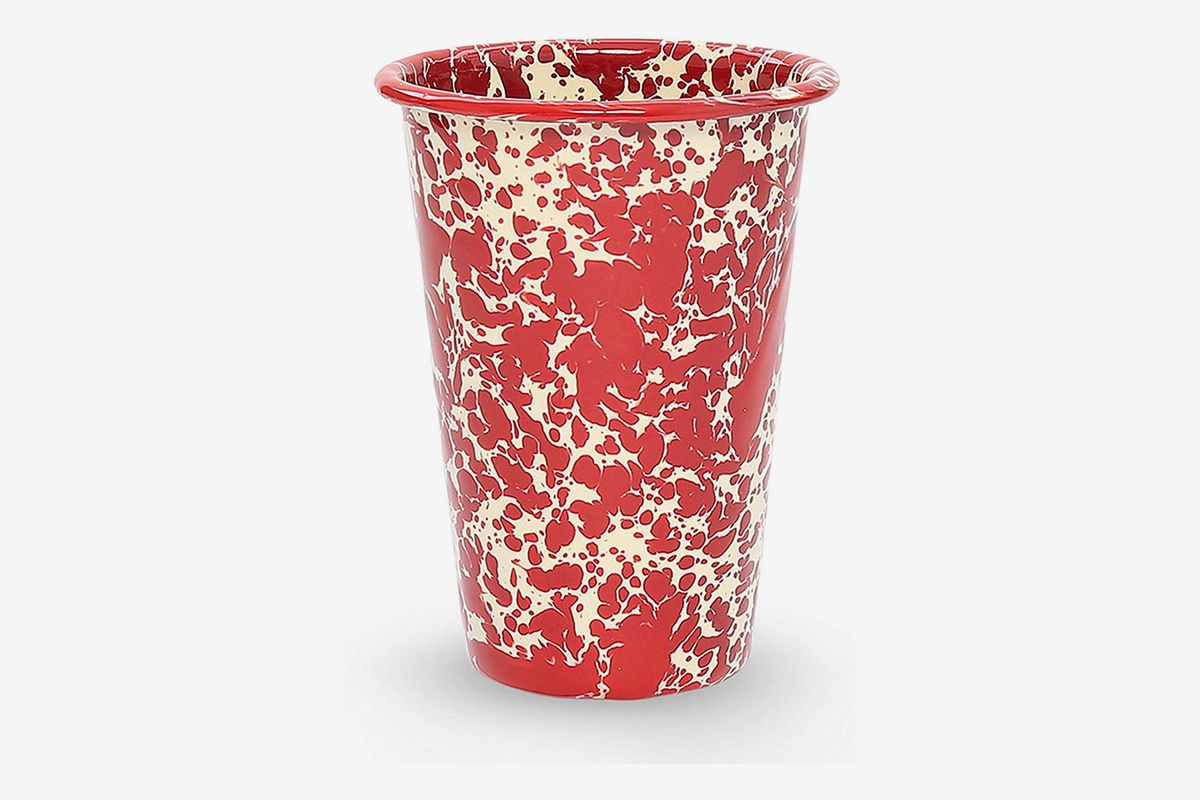 Kitchen & Home RED SPLATTER WARE ENAMELWARE MARBLED ROASTING PAN