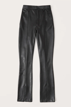 Abercrombie & Fitch Vegan Leather Split-Hem Pants