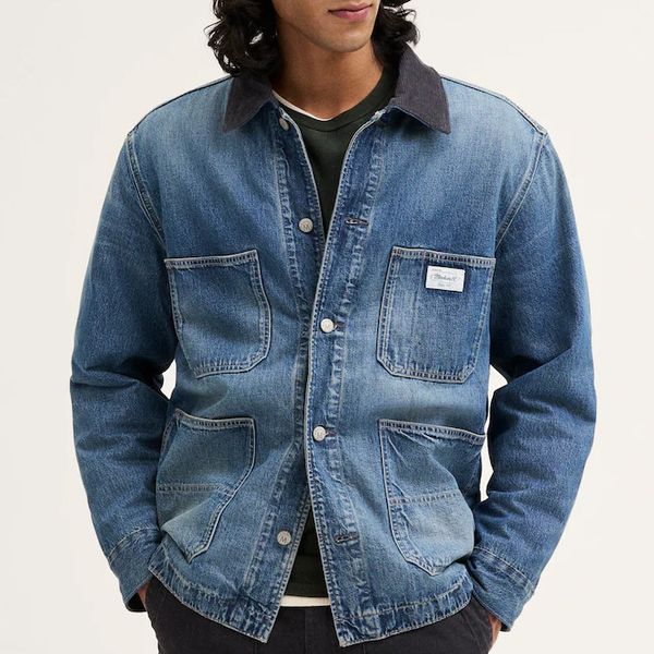Madewell Men's The Reissue Cord-Collar Denim Chore Jacket