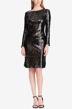 Lauren Ralph Lauren Sequin Houndstooth Dress