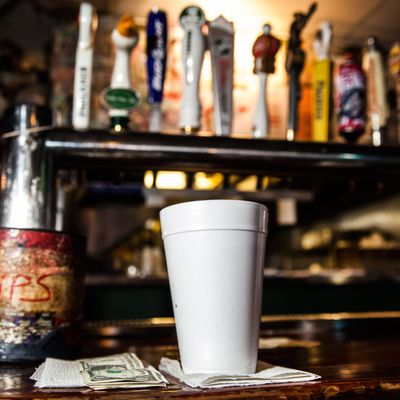 One of the last foam cups at Jeremy's Ale House.