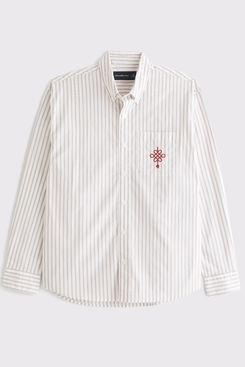 Abercrombie & Fitch Lunar New Year Poplin Button-Up Shirt