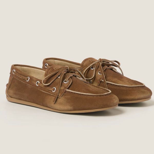 Miu Miu Faded Unlined Suede Loafers