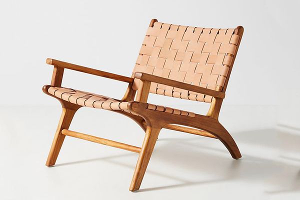 Anthropologie Kamara Leather-Loomed Chair