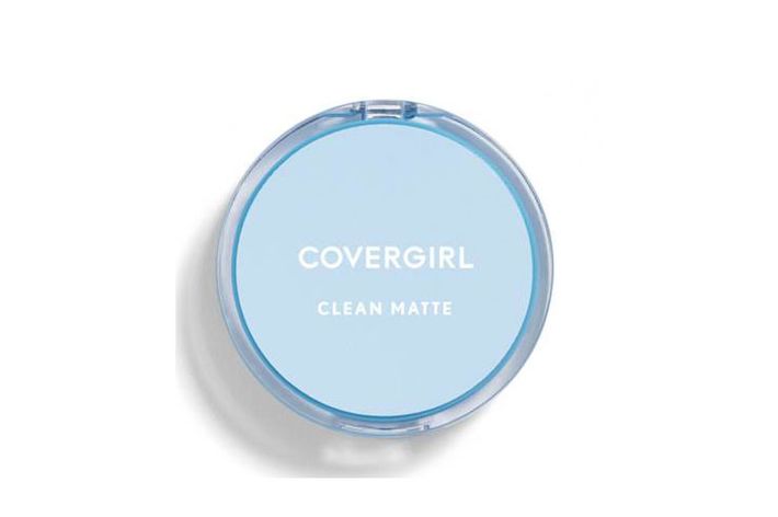 Baby blue Covergirl circle pressed powder compact