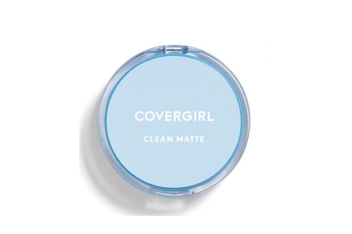 Baby blue Covergirl circle pressed powder compact 